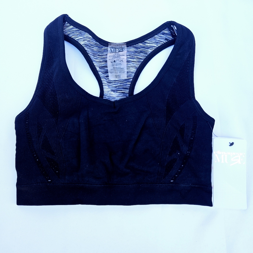 Climawear Muse Black Seamless Sports Bra NWOT